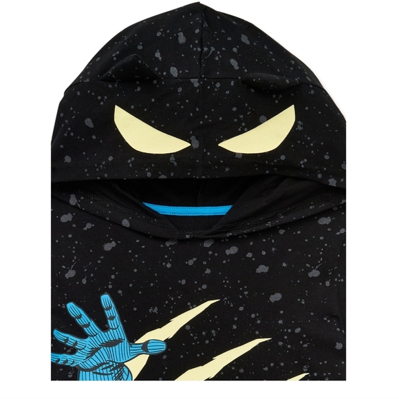 NWT Boys Black Panther Hooded Top and Shorts 2 piece set - Picture 2 of 5